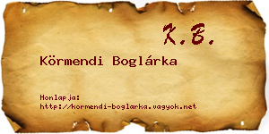 Körmendi Boglárka névjegykártya